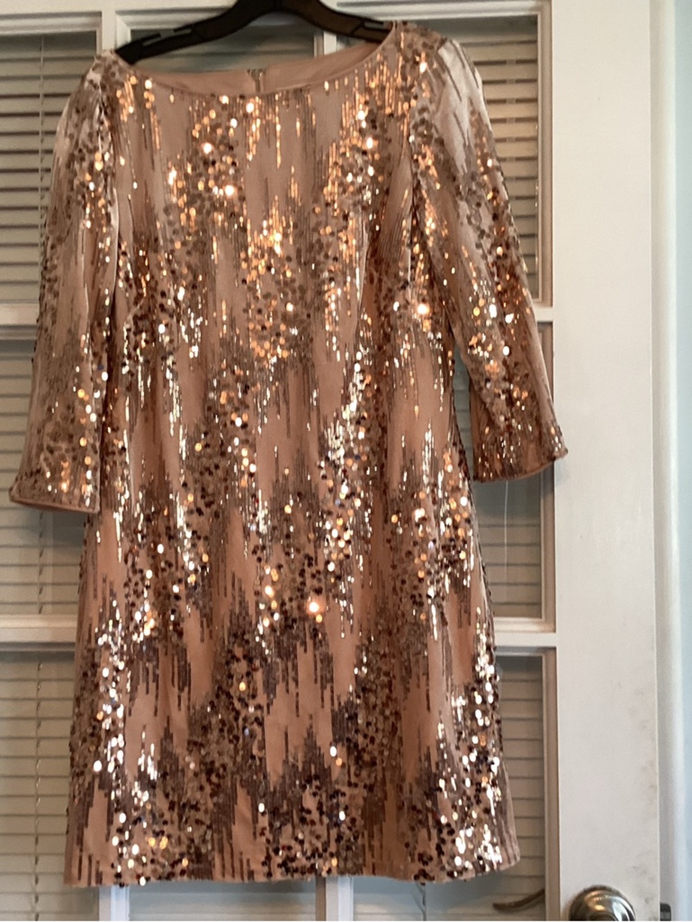 Eliza J Rose Gold Sequin Mini Dress